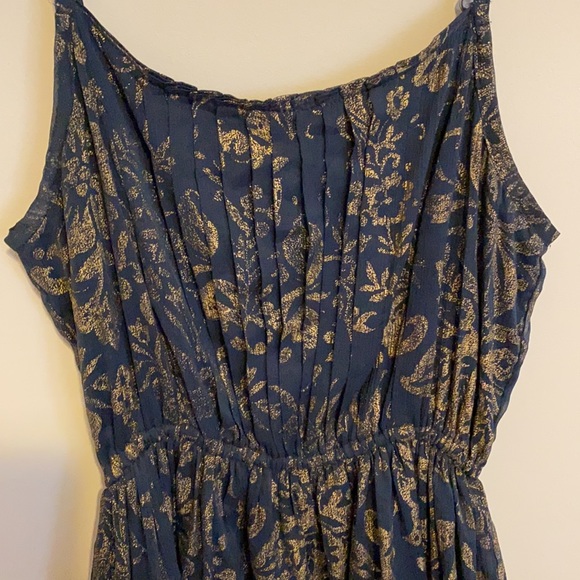 Abercrombie & Fitch Navy and Gold Long Tank - Picture 2 of 9